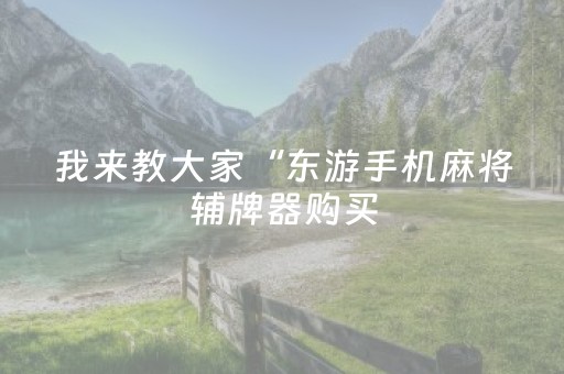 我来教大家“东游手机麻将辅牌器购买（助赢神器通用版）