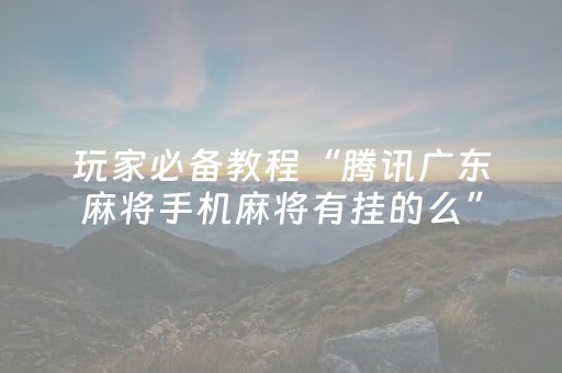 玩家必备教程“腾讯广东麻将手机麻将有挂的么”（详细透视教程）-哔哩哔哩