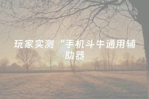 玩家实测“手机斗牛通用辅助器（助赢神器通用版）