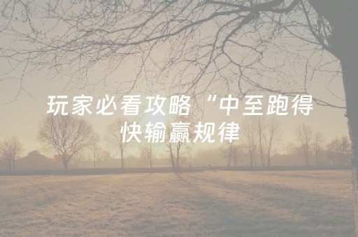 玩家必看攻略“中至跑得快输赢规律（助赢神器通用版）