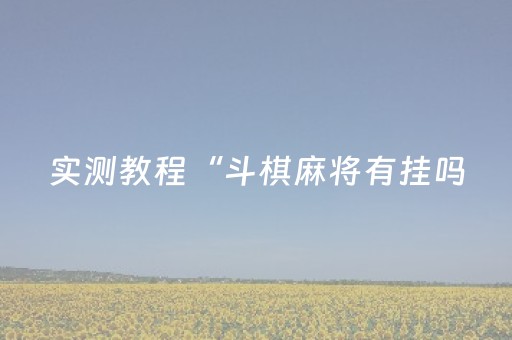 实测教程“斗棋麻将有挂吗（专用辅牌神器免安装）