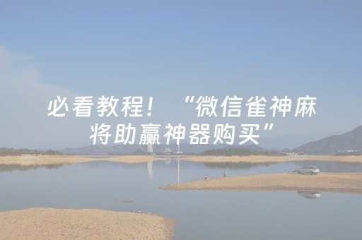 必看教程！“微信雀神麻将助赢神器购买”（详细透视教程）-哔哩哔哩