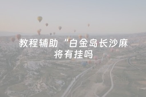 教程辅助“白金岛长沙麻将有挂吗（专用辅牌神器免安装）