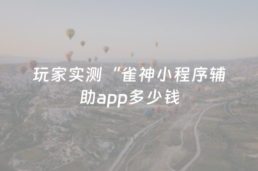 玩家实测“雀神小程序辅助app多少钱（助赢神器通用版）