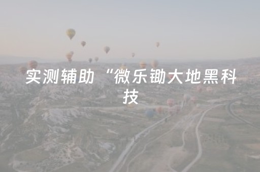 实测辅助“微乐锄大地黑科技（助赢神器通用版）