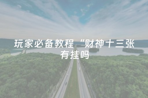 玩家必备教程“财神十三张有挂吗（助赢神器通用版）