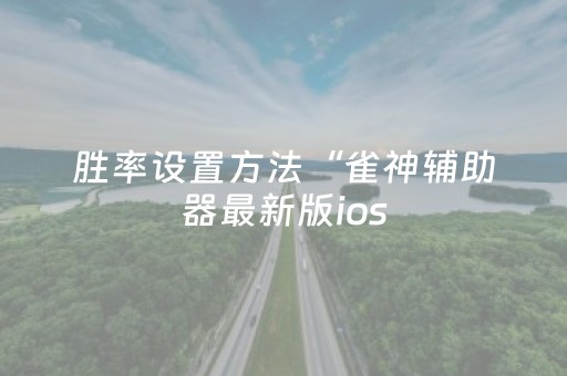 胜率设置方法“雀神辅助器最新版ios（助赢神器通用版）