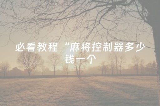 必看教程“麻将控制器多少钱一个（专用辅牌神器免安装）