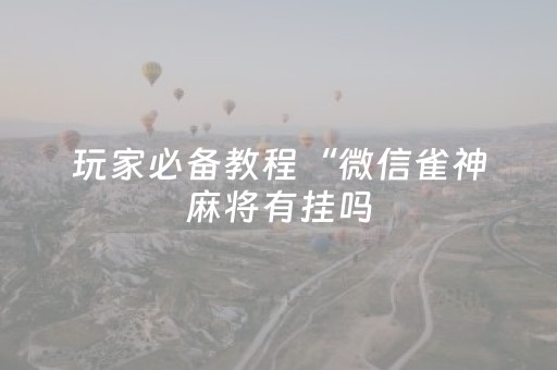 玩家必备教程“微信雀神麻将有挂吗（专用辅牌神器免安装）