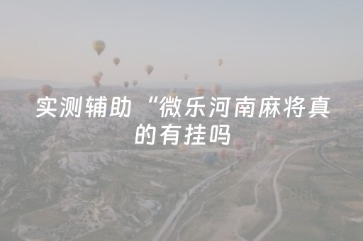 实测辅助“微乐河南麻将真的有挂吗（专用辅牌神器免安装）