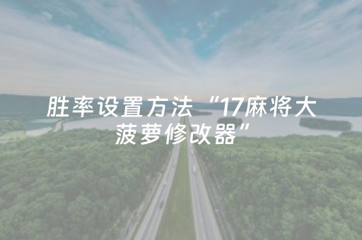 胜率设置方法“17麻将大菠萝修改器”（详细透视教程）-哔哩哔哩