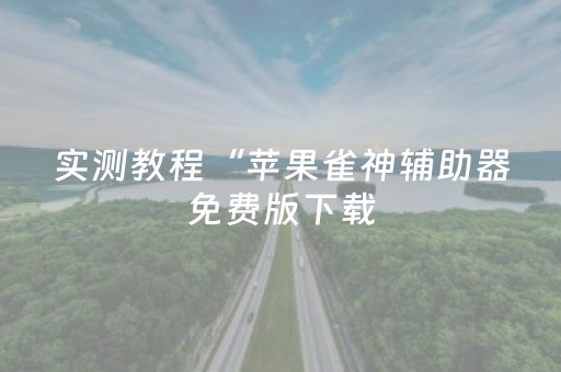 实测教程“苹果雀神辅助器免费版下载（专用辅牌神器免安装）