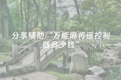 分享辅助“万能麻将遥控制器多少钱”（详细透视教程）-哔哩哔哩