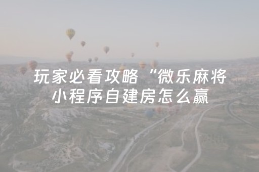 玩家必看攻略“最先进的程序手机智能麻将机（助赢神器通用版）