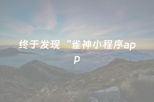 终于发现“雀神小程序app（助赢神器通用版）