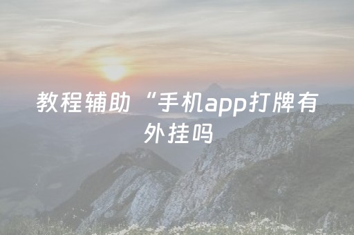 教程辅助“手机app打牌有外挂吗（专用辅牌神器免安装）