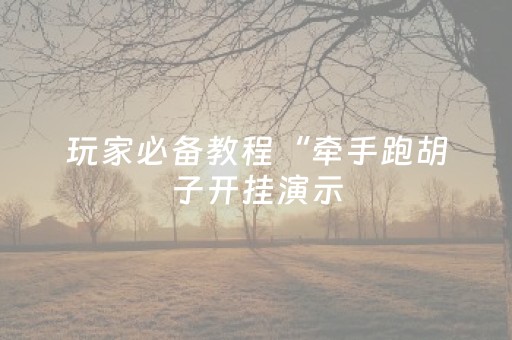 玩家必备教程“牵手跑胡子开挂演示（助赢神器通用版）