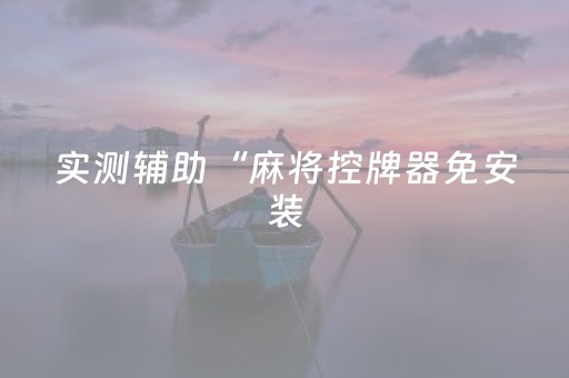 实测辅助“麻将控牌器免安装（助赢神器通用版）