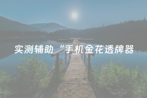 实测辅助“手机金花透牌器（专用辅牌神器免安装）