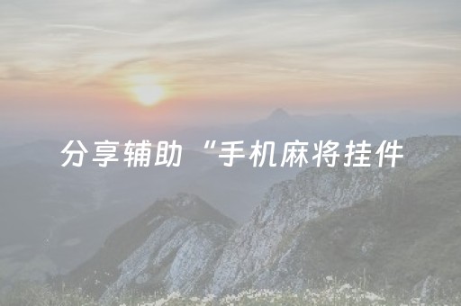 分享辅助“手机麻将挂件（助赢神器通用版）