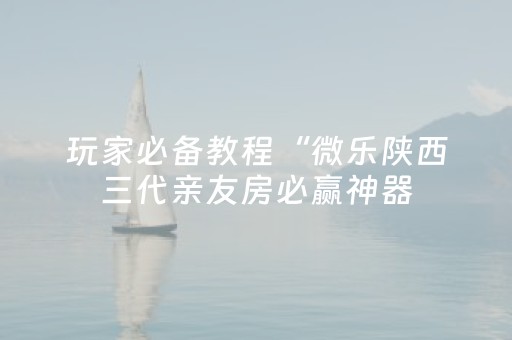 玩家必备教程“微乐陕西三代亲友房必赢神器（专用辅牌神器免安装）