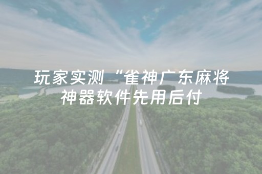 玩家实测“雀神广东麻将神器软件先用后付（助赢神器通用版）