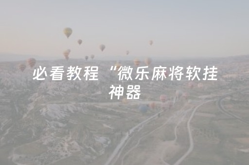 必看教程“微乐麻将软挂神器（专用辅牌神器免安装）