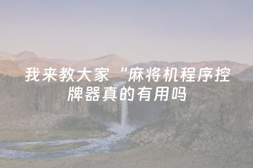 我来教大家“麻将机程序控牌器真的有用吗（助赢神器通用版）