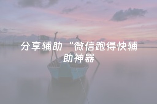 分享辅助“微信跑得快辅助神器（助赢神器通用版）