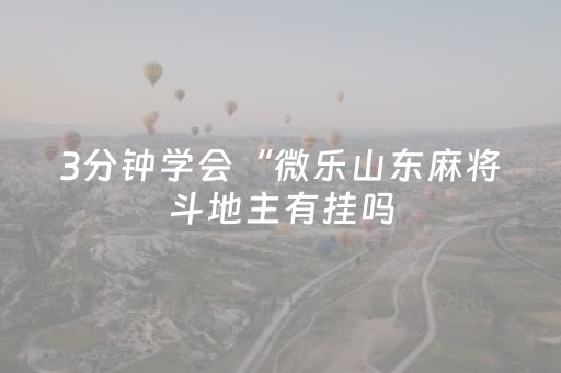 3分钟学会“微乐山东麻将斗地主有挂吗（专用辅牌神器免安装）