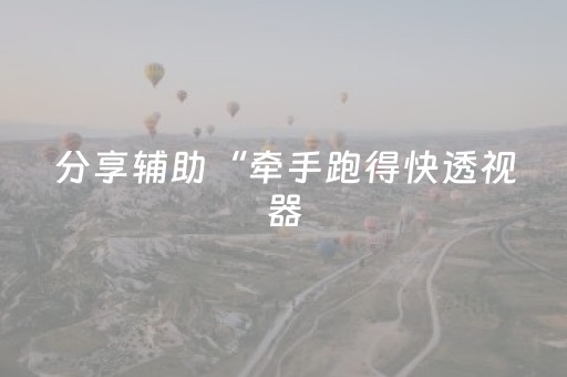 分享辅助“牵手跑得快透视器（助赢神器通用版）