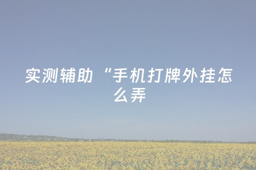 实测辅助“手机打牌外挂怎么弄（专用辅牌神器免安装）