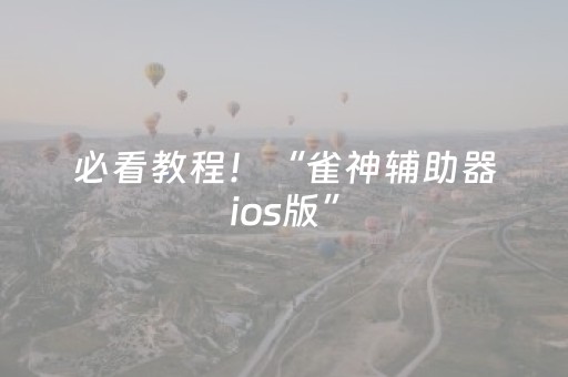 必看教程！“雀神辅助器ios版”（详细开挂教程）-哔哩哔哩