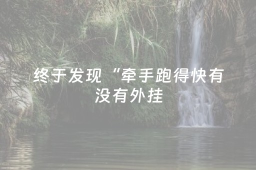 终于发现“牵手跑得快有没有外挂（助赢神器通用版）