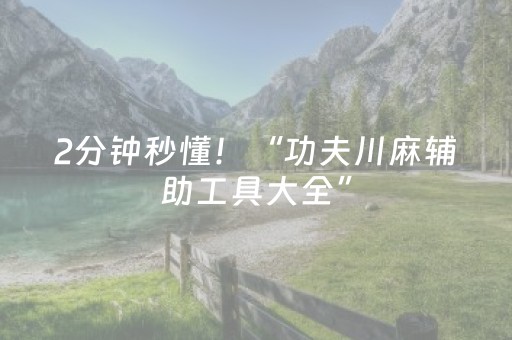 2分钟秒懂！“功夫川麻辅助工具大全”（详细透视教程）-哔哩哔哩