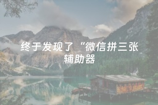 终于发现了“微信拼三张辅助器（助赢神器通用版）