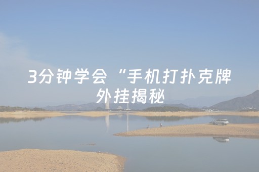 3分钟学会“手机打扑克牌外挂揭秘（专用辅牌神器免安装）