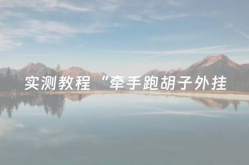 实测教程“牵手跑胡子外挂（助赢神器通用版）
