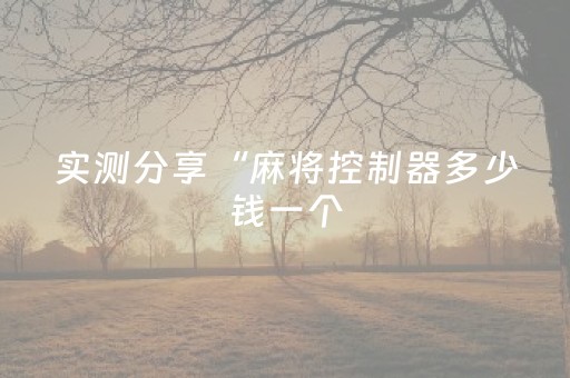 实测分享“麻将控制器多少钱一个（专用辅牌神器免安装）