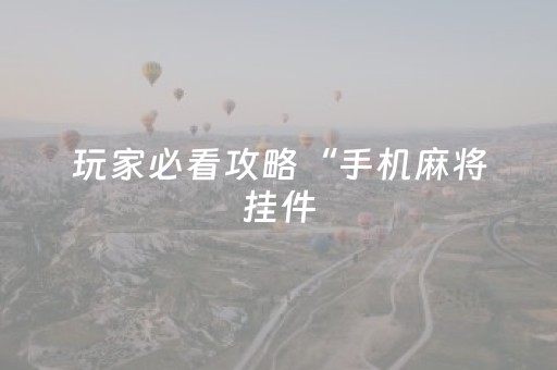 玩家必看攻略“手机麻将挂件（专用辅牌神器免安装）
