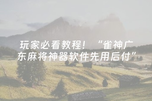玩家必看攻略“微乐陕西麻将铺牌器（助赢神器通用版）
