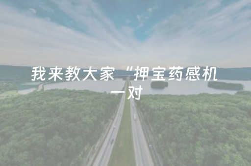 我来教大家“押宝药感机 一对（助赢神器通用版）