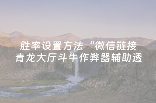 必备攻略“微信小程序海南麻将专用辅助神器”（充会员胜率高)