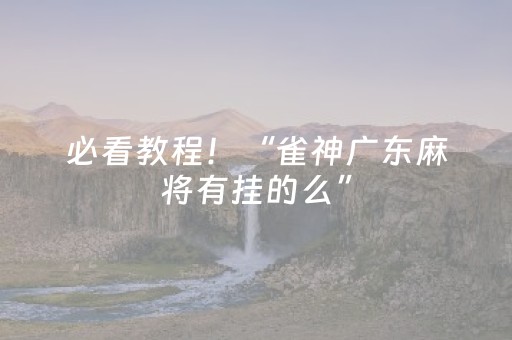 必看教程！“雀神广东麻将有挂的么”（详细开挂教程）-哔哩哔哩