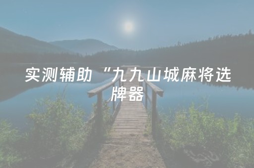实测辅助“九九山城麻将选牌器（专用辅牌神器免安装）