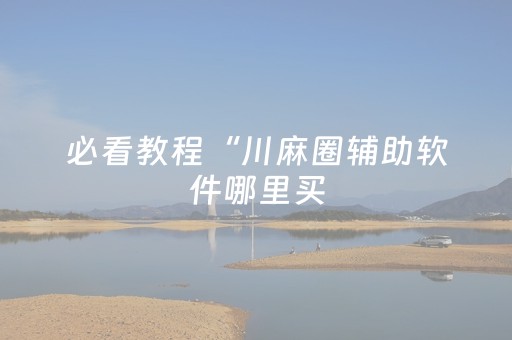 必看教程“川麻圈辅助软件哪里买（专用辅牌神器免安装）