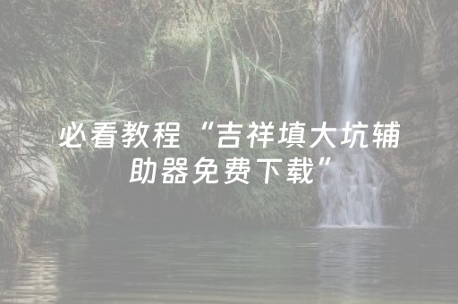 必看教程“吉祥填大坑辅助器免费下载”（详细透视教程）-哔哩哔哩