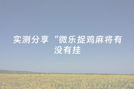 实测分享“微乐捉鸡麻将有没有挂（助赢神器通用版）