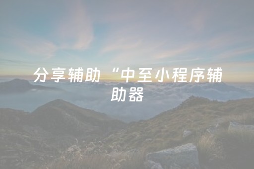 分享辅助“中至小程序辅助器（助赢神器通用版）