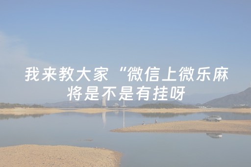 我来教大家“微信上微乐麻将是不是有挂呀（专用辅牌神器免安装）